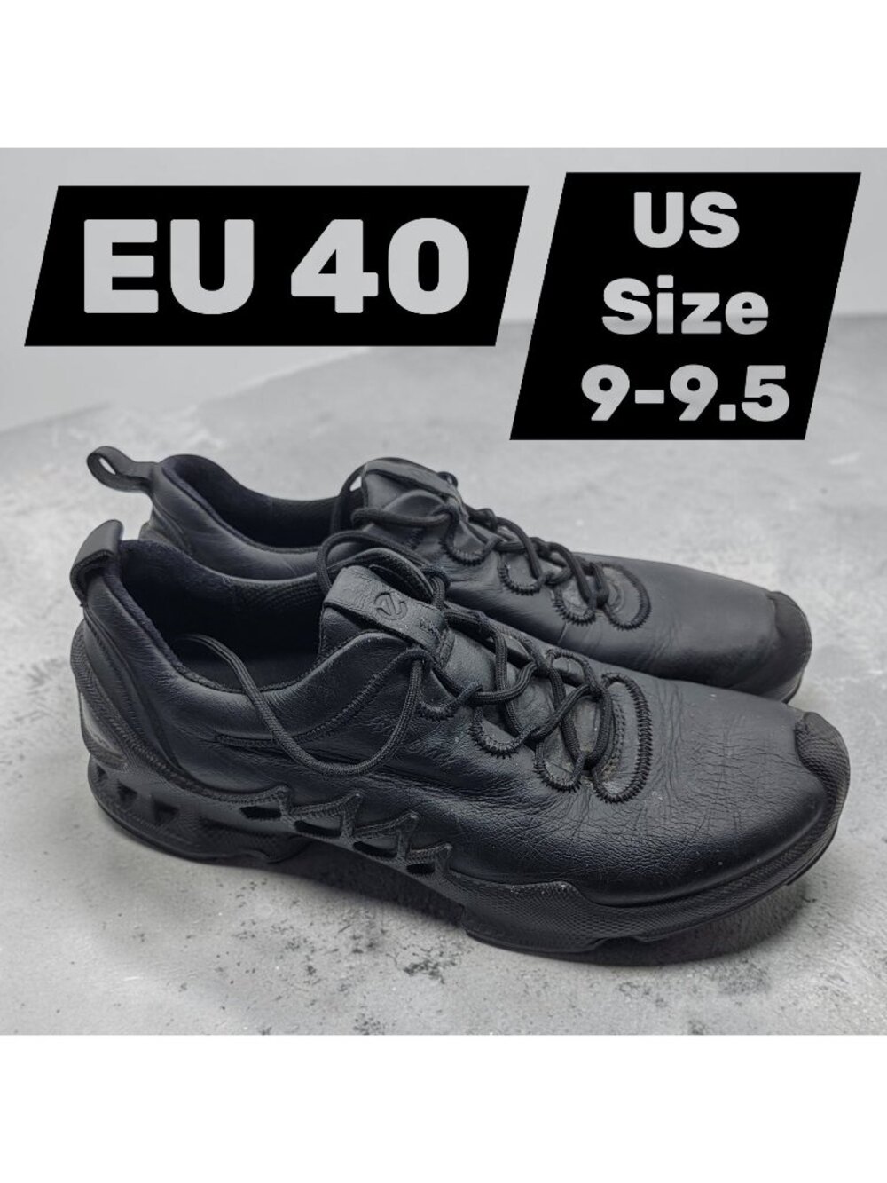 ECCO BIOM AEX WOMENS USA 9-9.5. M (EU 40). Black Leather Phorene